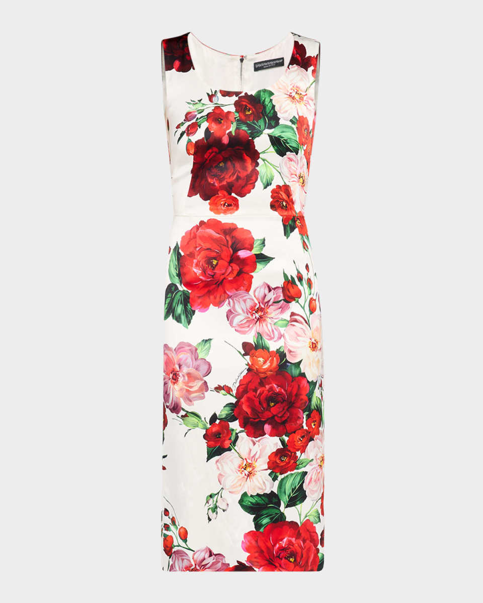 Floral Sleeveless Midi Dress